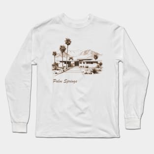 Palm Springs Vintage Style Sketch Long Sleeve T-Shirt